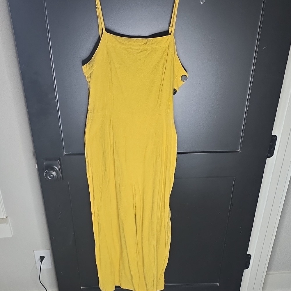 Entro Mustard Spagetti Straps Overalls